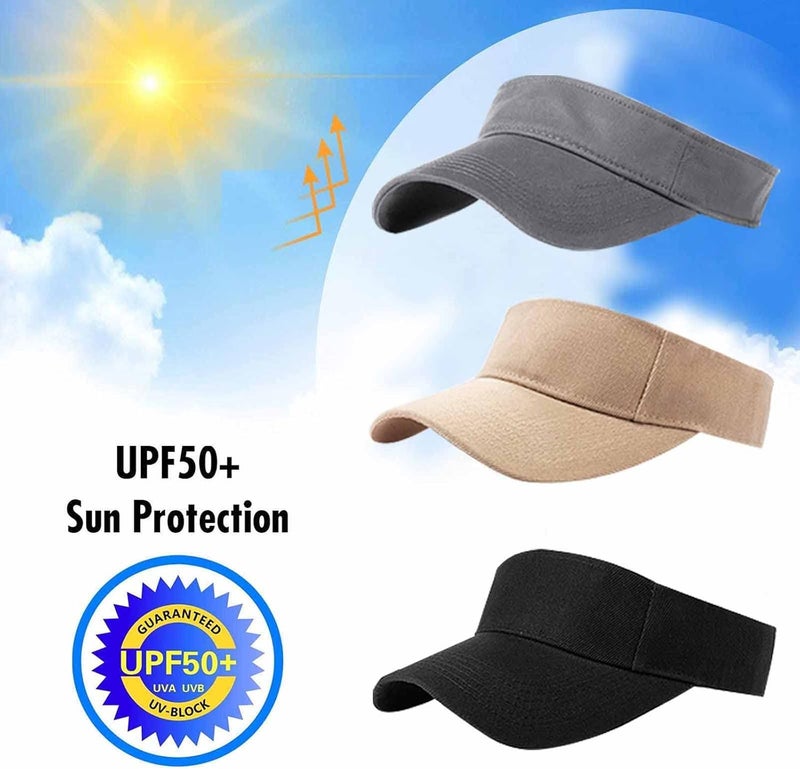 AZJ Store Sun Visor Hats for Women Men Adjustable UV Protection Outdoor Sports Golf Running Sun Caps - Image 4
